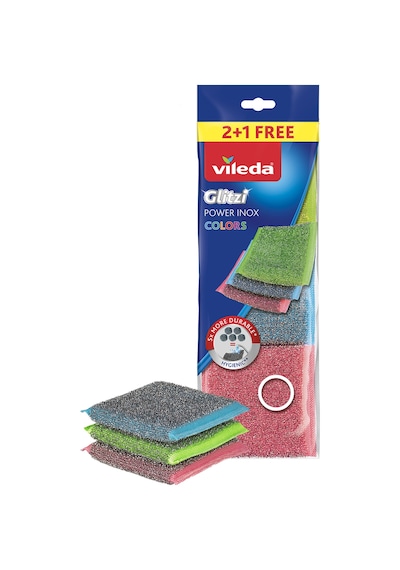 Vileda Power Inox Colors Çelik Bulaşık Sünger 3'lü
