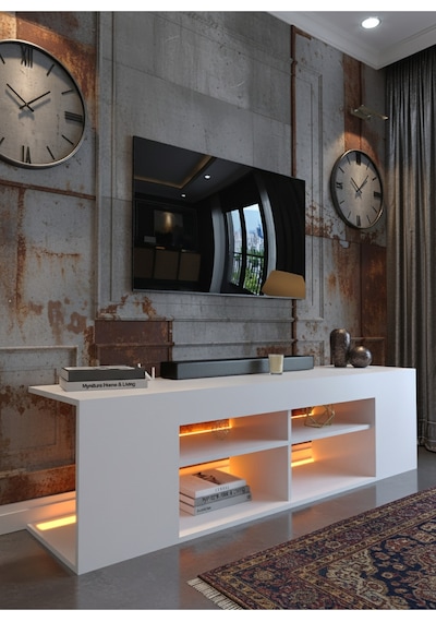 Resital Ledli Tv Ünitesi L1503-1 Beyaz Beyaz