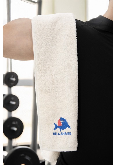 Sporcu Antrenman Havlusu Gym Fitness Plates Boks Tenis Spor Havlu Krem