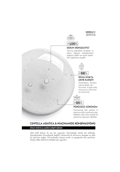 Koreaco Sivilce Blackheads Akne ve Siyah Nokta Karşıtı Süper Serum 50ml