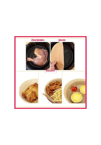 Air Fryer Pişirme Kağıdı 50 Adet Hava Fritözü Yuvarlak Model Pişi