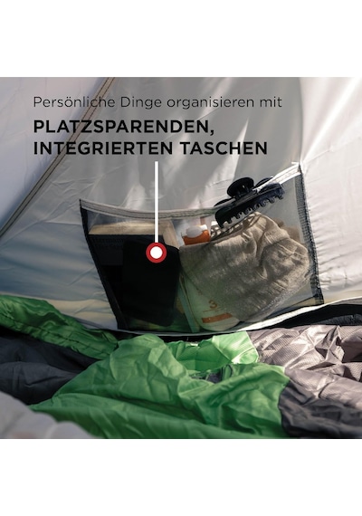 Darwin Zelt, Für 2-4 Personen, Igluzelt Für Camping Festivals Oder Trekking, Leichtes Und Kompaktes Kuppelzelt Mit Vor Genel