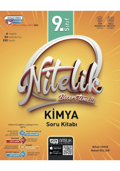 Nitelik 2026 9. Sınıf Kimya Soru Kitabı Beceri Temelli
