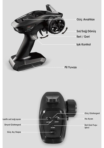 2.4ghz Metal Gövde Led Farlı 4x4 4wd 50km Hız Yapan Uzaktan Kumandalı Rc Araba