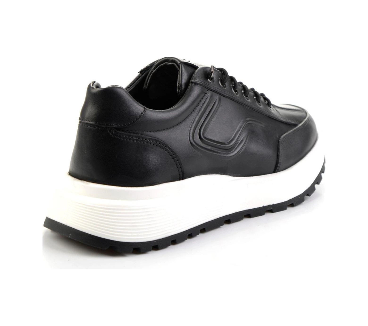 Bambi Siyah Hakiki Deri Erkek Sneaker E01401011443 Siyah
