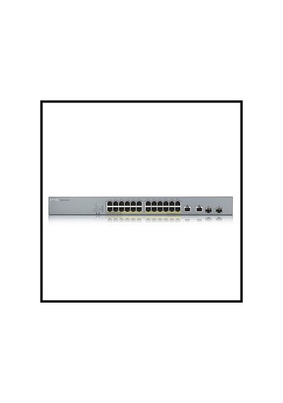 Zyxel Gs1350-26hp, 26 Port, Gigabit, 24 Port Poe 375w, +2port Gigabit Sfp, Yönetilebilir, Rackmount