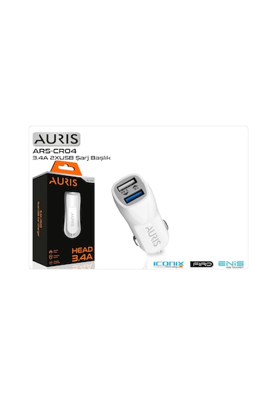 Şarj Aleti Araç 2 Port 3.4a Auris Ars-cr04