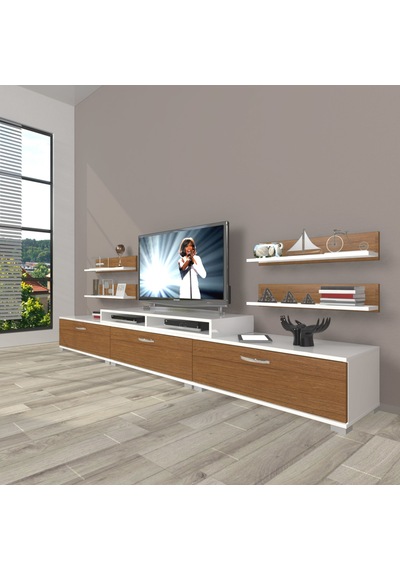 Decoraktiv Ekoflex 270r Slm Tv Ünitesi Tv Sehpası Beyaz - Ceviz Decoraktiv Ekoflex 270r Slm Tv Ünitesi Tv Sehpası Beyaz - Ceviz