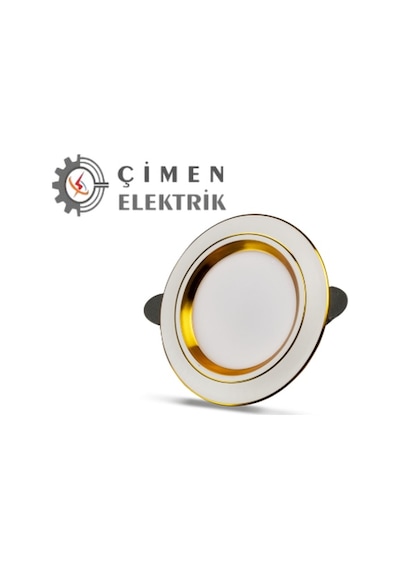 Noas Yl38 0520 Beyaz Kasa Gold Detaylı 5w 3 Renkli Led Spot 5 Adet