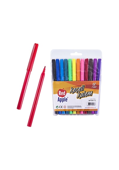 Red Apple 12 Renk Keçeli Boya Kalemi