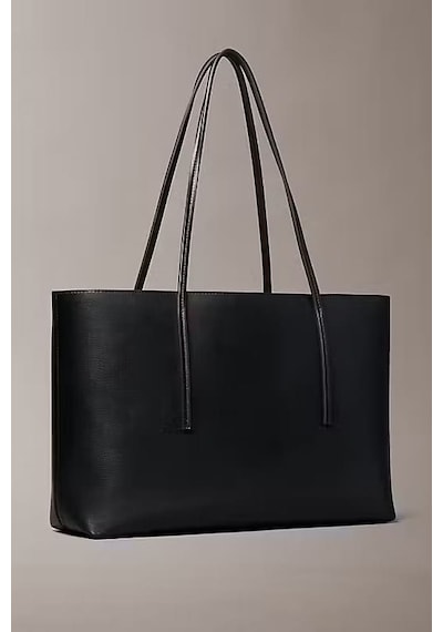 Calvin Klein Kadın Cüzdanlı Klasik Tote Omuz Çantası - Siyah Black/toasted Coconut