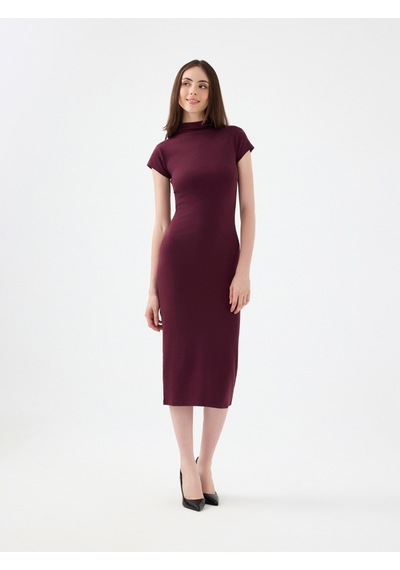 Slim Fit Kadın Elbise Burgundy