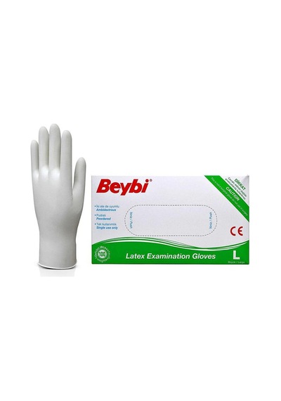 Beybi Pudralı Lateks Muayene Eldiveni 100 Adet