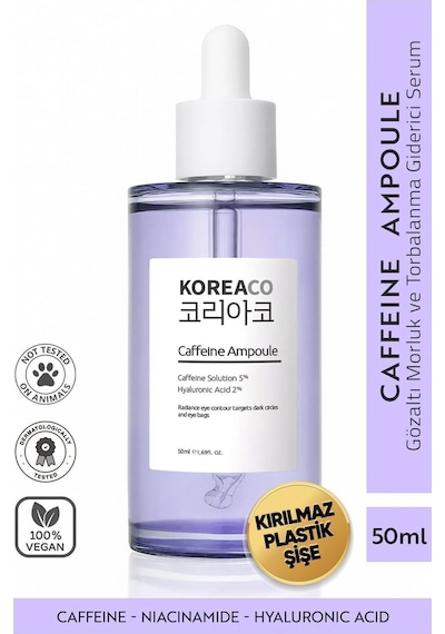 Koreaco Caffeine Ampoule Gözaltı Torba & Koyu Halka Karşıtı