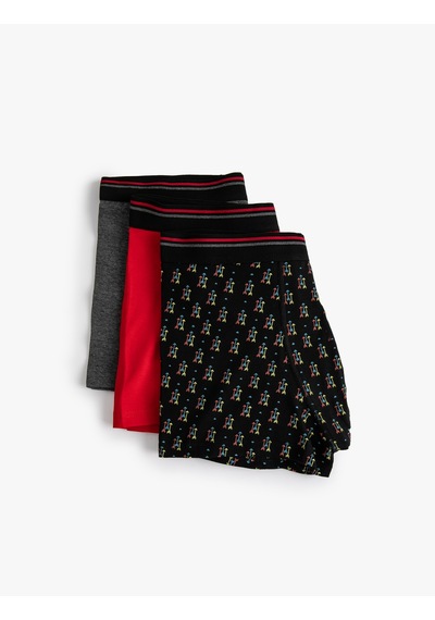 Koton 3'lü Boxer Seti Baskılı Çok Renkli Kırmızı 4slm90087mk