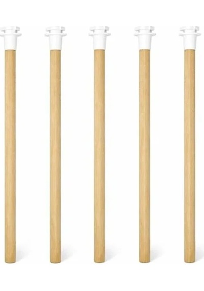 25 Cm Uzunluğunda Tırtıklı Ahşap Kuş Tüneği Seti, 5'li