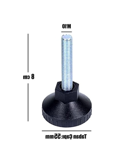 M10 Ayak, 55 Mm, Siyah, Vidayla Tutturulan Profil Ayağı 6395751