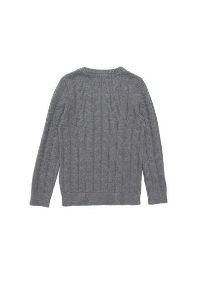 U.S. Polo Assn. Erkek Çocuk Gri Melanj Basic V Yaka Kazak 50293535-VR086