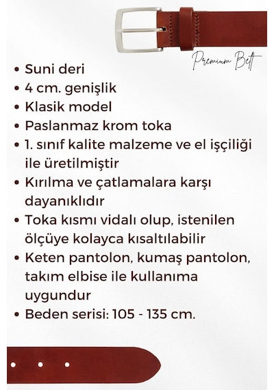 Süzer Deri 4 Cm. Klasik Suni Deri Dikişli Model Erkek Kemer Haki Yeşil