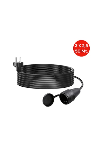Sgs 3x2,5 Mm² 50 Metre Uzatma Kablo Tekli Dişi Priz Elektrikli Çim Biçme Makinesi İçin