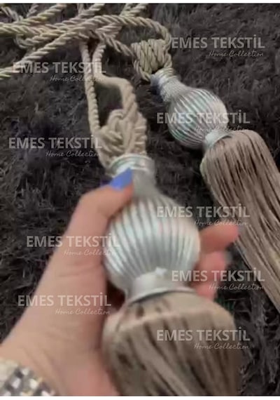 Kuka Braçol Kornişe Takma Tavan Yan Bağlama Perde Toplama Aksesuarı Tieback Gümüş Kukalı Vizon