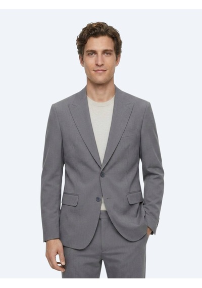 Kip Gri Düz Modern Fit Takım Elbise