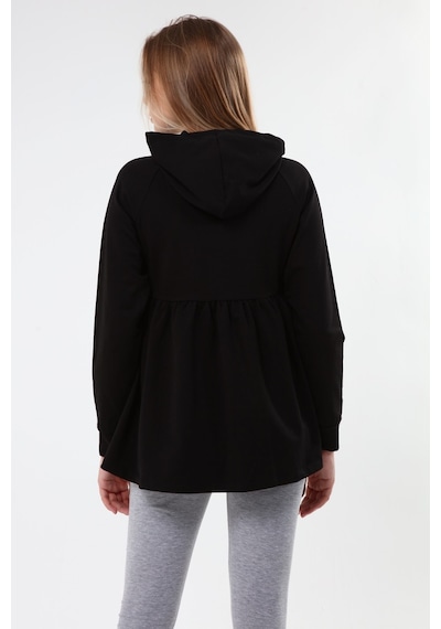 Luvmabelly Myra4531 Büzgülü Fermuarlı Emzirme Sweatshirt -siyah-siyah