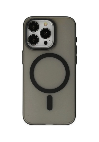 Apple Uyumlu iPhone 15 Pro Kılıf Lodos Magneticsafe Mat Kapak Siyah\