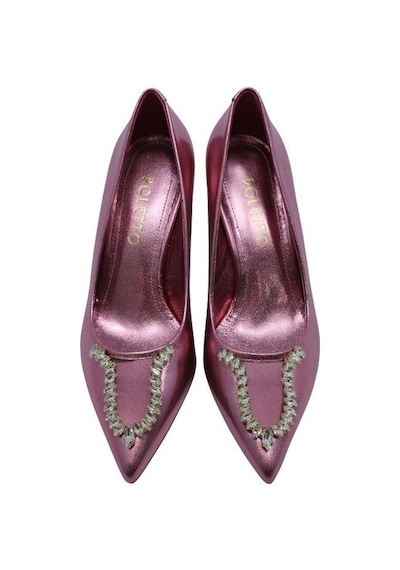 Poletto Hakiki Deri Pembe Ayakkabı Stiletto 9841 103-1179 Pembe