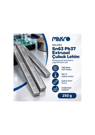 Soldex Sn63 Pb37 Extrusol Çubuk Lehim 250 Gr Kalay Kurşun Alaşımlı