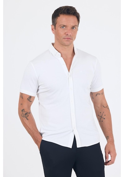 İmza Beyaz İtalyan Düğmeli Yaka Kısa Kol Cepsiz Slim Fit Gömlek 1004250255 Beyaz İmza Beyaz İtalyan Düğmeli Yaka Kısa Kol Cepsiz Slim Fit Gömlek 1004250255 Beyaz