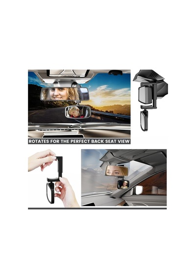 Alliluya Bebek Dikiz Aynası, Yaylı Klipsli, 360 Döndürülebilir, Kırılmaz Cam Arabada Bebek Var Sticker