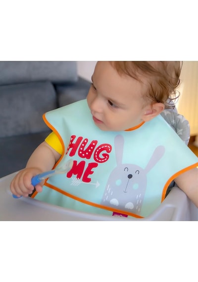 Babyjem Poli Muşamba Mama Önlüğü Büyük Yeşil