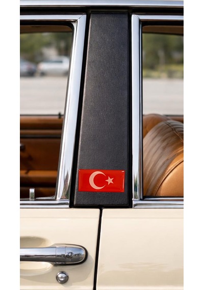Türk Bayrağı Damla Sticker Etiket Direk Arması 3d Damla Silikon Arması Türk Bayrağı 2adet 5x2,5cm Beyaz - Kırmızı
