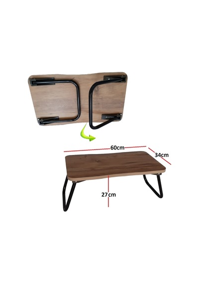 Depolife Servis Çay Yemek Sehpası Bilgisayar Ders Çalışma Masası Notebook Ceviz