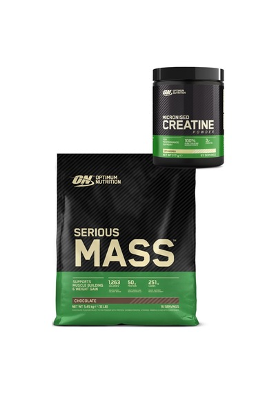 Serious Mass Çikolata Aromalı Gainer 5.45 Kg Kreatin Monohidrat 317 G Set Çikolata