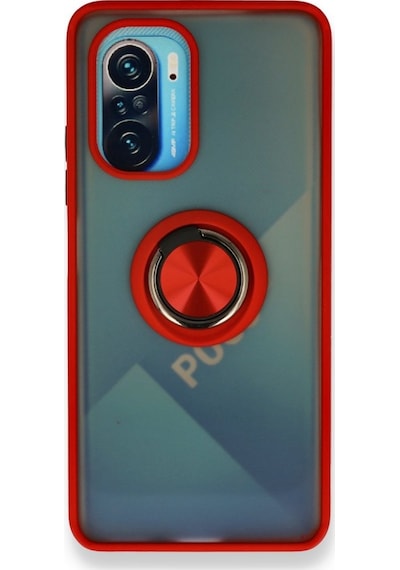 Xiaomi Redmi K40 Pro Kılıf Montreal Yüzüklü Standlı Silikon Kılıf