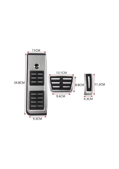 Audi A4 B9 A5 F5 2016-2023 Uyumlu Geçme Otomatik Pedal Seti 3 Parça Siyah Krom