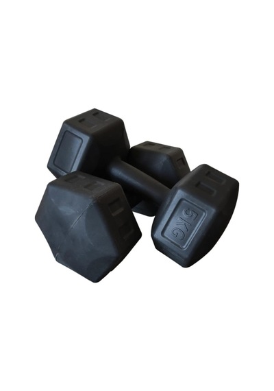 Dambıl Seti Fitness Vücut Geliştirme Aleti 5 Kg X 2 Adet 10 Kg Dumbell Ağırlık Seti - Siyah