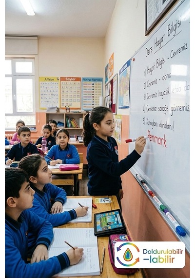 Turuncu Yazı Tahta Kalemi 2 Adet Doldurulabilir Tahta Kalemi Okul Sınıf Öğretmen Beyaz Yazı Tahtası Kalemi Canlı Renk