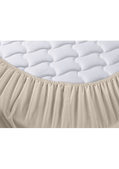 Menderes Home Cotton Collection Ranforce Çift Kişilik Fitted Düzboya Bej Diğer