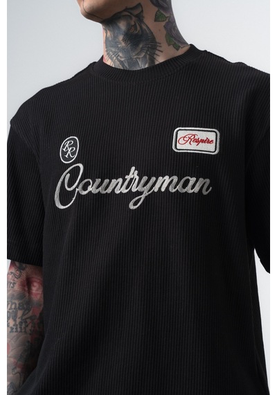 Respire Erkek Countryman Nakışlı Regular Fit T-shirt Siyah