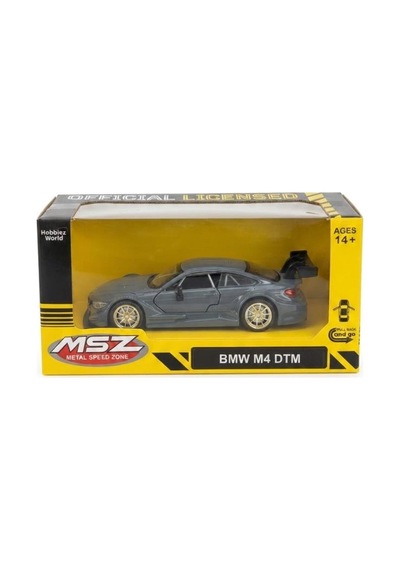 Hobbiez Lisanslı Bmw M4 Kapıları Açılabilir Model Diecast 1.36 Ölçek Metal Model Araç Gri