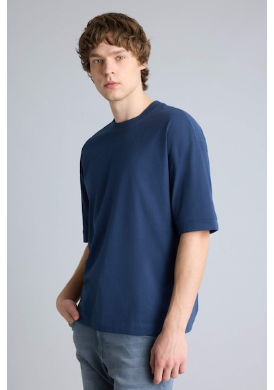Defacto %100 Pamuk Loose Fit Basic Tişört G4728ax26smnv249 Lacivert-nv249
