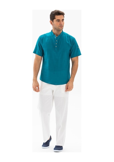 Kısa Kol Şile Bezi Bodrum Erkek T-shirt Petrol 3053-petrol Petrol