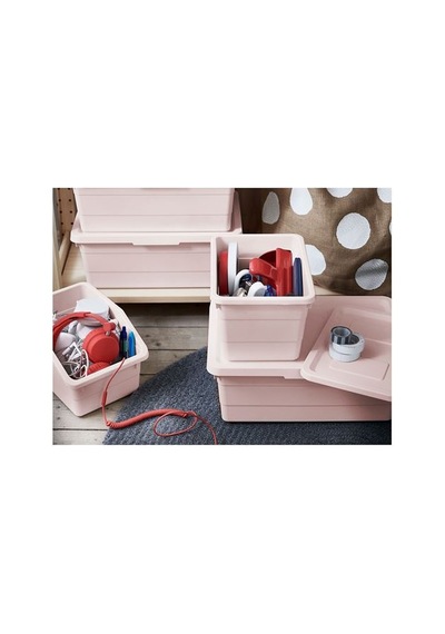 Ikea Sockerbıt Kapaklı Kutu, Pembe, 19x26x15 Cm