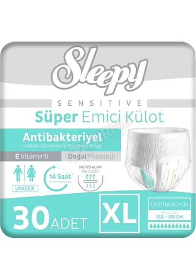 4 Adet Sleepy Antibakteriyel Emici Külot Xl Boy 30'lu Diğer