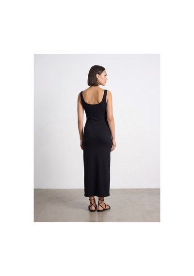 Dilvin 91733 Bra-free Midi Elbise Siyah