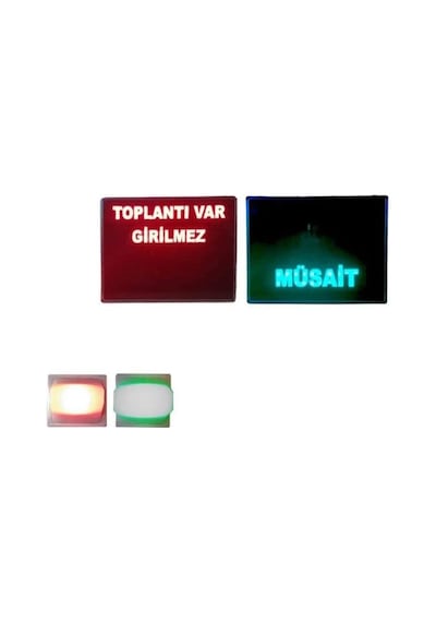 Sanec 220v Ac Anahtarlı Renkli Ledli Toplantı Var Girilmez & Müsait Tabelası Kasa: 26x20 Cm