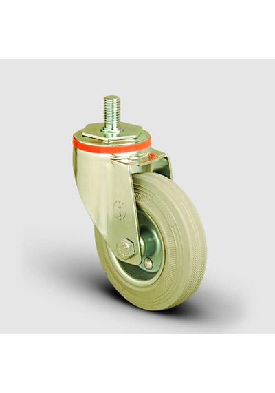 EM05SPRG100 Oynak Civata Bağlantılı Gri Kauçuk Tekerlek